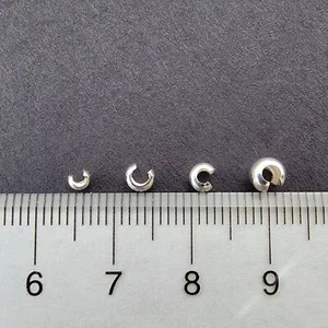Quetschperlenabdeckungen Sterlingsilber Perlen - Paket mit 25 - 2,5 mm 3 mm 3,5 mm 4,5 mm - Bild 1 von 16