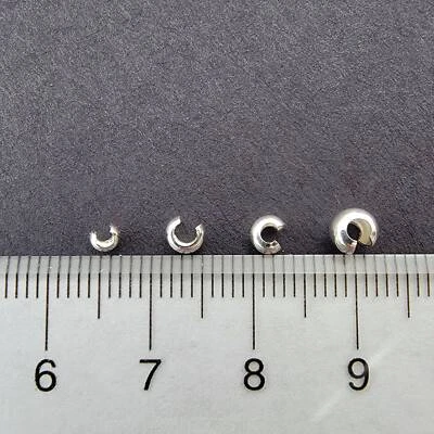 Cubiertas de cuentas prensadas cuentas de plata de ley - Paquete de 25 - 2,5 mm 3 mm 3,5 mm 4,5 mm  Foto 1 de 4