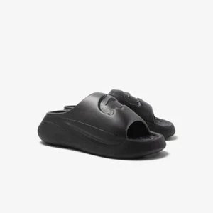 Men’s Lacoste Croco 3.0 Synthetic Slide- black/tan -multi sizes - Picture 1 of 24