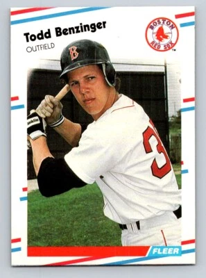 Todd Benzinger 1988 Fleer #344 Boston Red Sox RC - Image 1 of 2