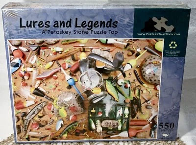 Puzzles that Rock Lures and Legends 550 Pcs. sealed New! FISHING reel puzzle NEW - Image 1 of 4