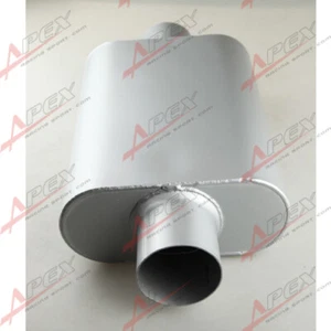 3" Inch 76mm Center / Center Exhaust Oval Muffler Silencer - Picture 1 of 5
