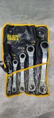 Klein Tools Box Wrench Set – Cat No. 68245 Made in USA – 5/16, 7/16, 9/16, 7/8 - Image 1 of 4