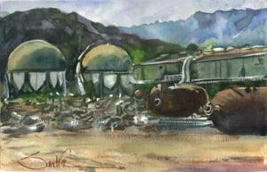 Old Refinery Ventura : Industrial Coastal California Scene : Signed Art Print - Picture 1 of 1