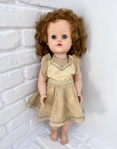 Ideal VP 23 Posie Doll Saucy Walker 23" with vintage dress Curly Red Brown Hair - Picture 1 of 12