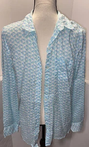 Le Tigre Mens Longsleeve Buttondown Shirt Green/Blue Size M Sheer Preppy Vtg - Picture 1 of 6