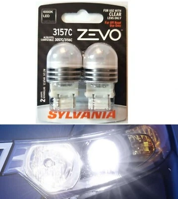 Sylvania ZEVO LED Light 3156C White 6000K Two Bulb Back Up Reverse Replace EO - Image 1 of 4