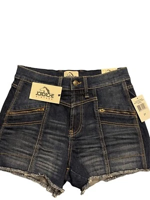 Pantalones Cortos JORDACHE Vintage Brooklyn Moto Lavado Oscuro Bolsillos con Cremallera Para Mujer Talla 27 Nuevos con Etiquetas Foto 1 de 4