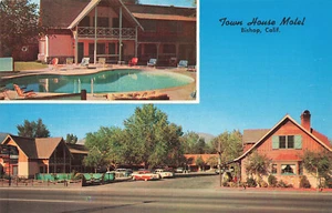 VINTAGE BISHOP CA CALIFORNIA ROADSIDE POSTCARD TOWN HOUSE MOTEL c1960 050323 S - Picture 1 of 2