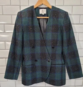 Amanda Smith Petites Vintage Blazer V Neck Collarless Double Breasted... - Picture 1 of 4