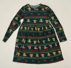 Hanna Andersson Star Wars Grogu Mandolorian Christmas Dress Size 120 (6/7) - Picture 1 of 3