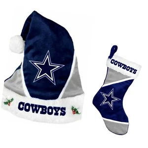 NFL Dallas Cowboys Santa hat & Stocking -Gift Idea - Picture 1 of 7