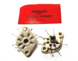 National USA 7 Pin Ceramic Miniature Tube Socket NOS XORC-7 Steatite B7G - Picture 1 of 4