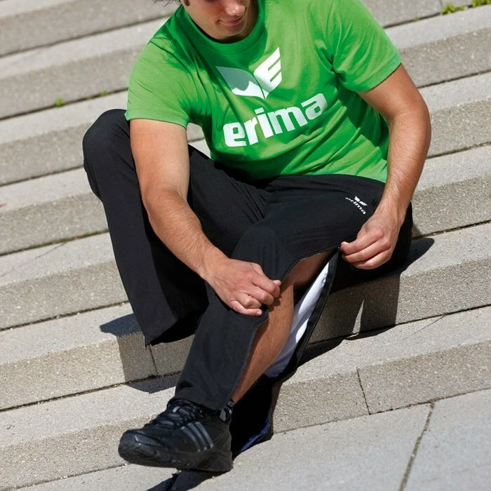 Erima Hose mit durchgehendem Reißverschluss Herren schwarz lange Hose NEU