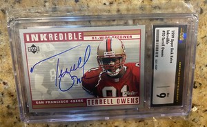 1999 Upper Deck Retro - Inkredible #TO Terrell Owens CSG 9/10 Auto