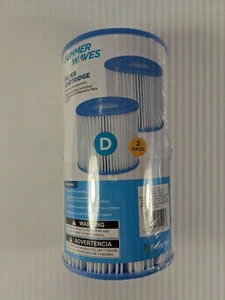 Summer Waves TYPE D Pool (2) Pack Filter Cartridge - Fast Shipping - Picture 1 of 1