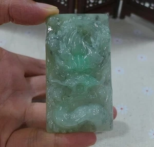 Colgante Gran Dragón de Jadeíta Helada Tipo A Cert'd 5828 - Imagen 1 de 7