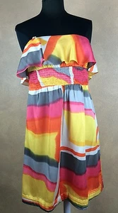 Sharon Couture Cocktail Dress Large Colorful Sleeveless Exposed Back Zipper - Picture 1 of 7