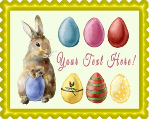Osterhase und Eier - Essbarer Cake Topper oder Cupcake Topper - Bild 1 von 14