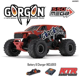 Arrma Gorgon 4x2 MEGA 550 Brushed Monster Truck RTR Red ARA3230ST2 - Picture 1 of 11