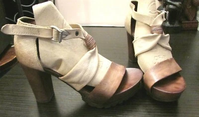 Sandalias de tacón de cuero marrón AIRSTEP para mujer talla 37 EUR Foto 1 de 4