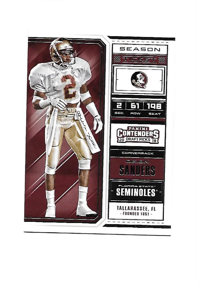 2018 PANINI CONTENDERS DRAFT PICKS 3x #30 DEION SANDERS (Falcons) (Florida) - Image 1 of 1