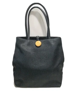 Maurizio Taiuti Straw Tote Shoulder Bag Leather Black - Picture 1 of 8