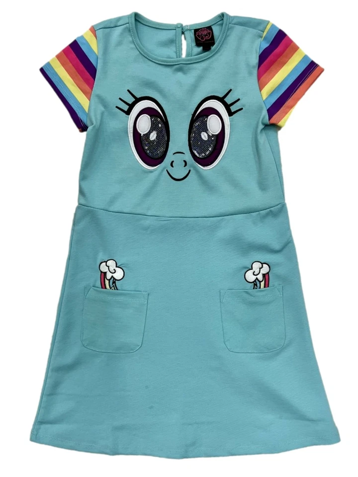 Girls My Little Pony Rainbow Dash Short Sleeve Dress With Pockets - Image 1 of 1