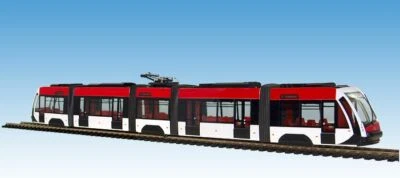 VK-Modelle 22021 - Solaris Tramino rot-weiß, "2 Hauptbhf." Spur H0 1:87 NEU