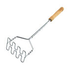 Wooden Handle Stainless Steel Potato Masher for Vegetables and Baby Food
