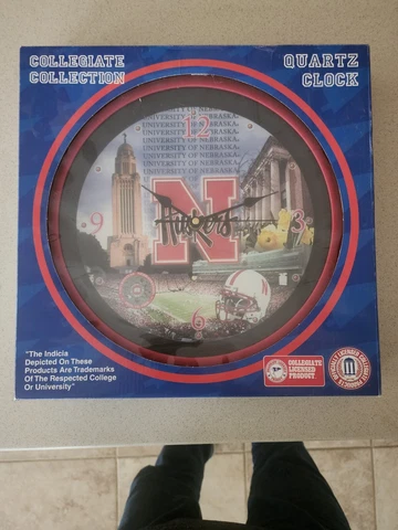 Officially Licensed NCAA Nebraska Cornhuskers Quartz Clock Vintage 1990's Cover