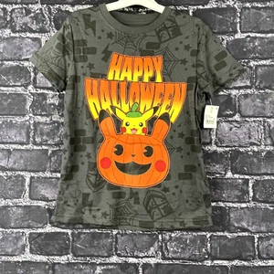 Pokemon Boys XS Short Sleeve Pikachu Pumpkin Happy Halloween Hybrid - Picture 1 of 10