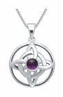 Jewelry Trends Sterling Silver With Purple Amethyst Quaternary Knot Pendant On C