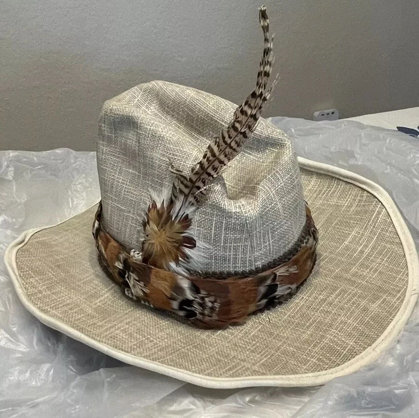 SOMBRERO DE LLUVIA VAQUERO UNISEX IMPERMEABLE LINO ENCERADO VINTAGE AÑOS 80 Foto 1 de 4