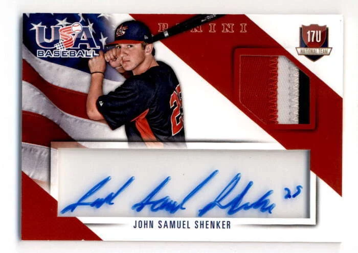 JOHN SAMUEL SHENKER 2015 PANINI TEAM USA ROOKIE PATCH AUTO RC #38/49 BF2949 - Image 1 of 1