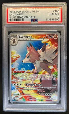 2025 Pokemon SV Journey Together Lycanroc #166/159 PSA 10 - Image 1 of 2
