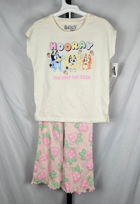 Girls NWT Bluey & Friends Multicolor 2 Piece Pajama Set with Flared Bottoms 5T - Image 1 of 4
