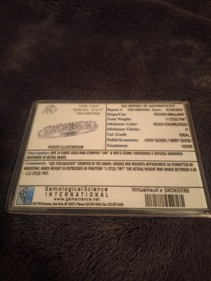 Appraised LEO Ideal Cut Diamond Anniversary Ring 1 ct 14K White Gold Size 6.75 - Image 1 of 4