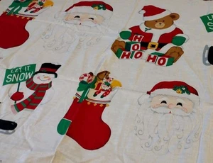 "Merry Christmas Appliques" Fabric Panel Cranston Print Works 43" X 35" Santa  - Picture 1 of 5