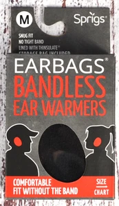 Sprigs Black Earbags Bandless Ear Warmers Thinsulate Flex Size Medium NEW - Picture 1 of 4