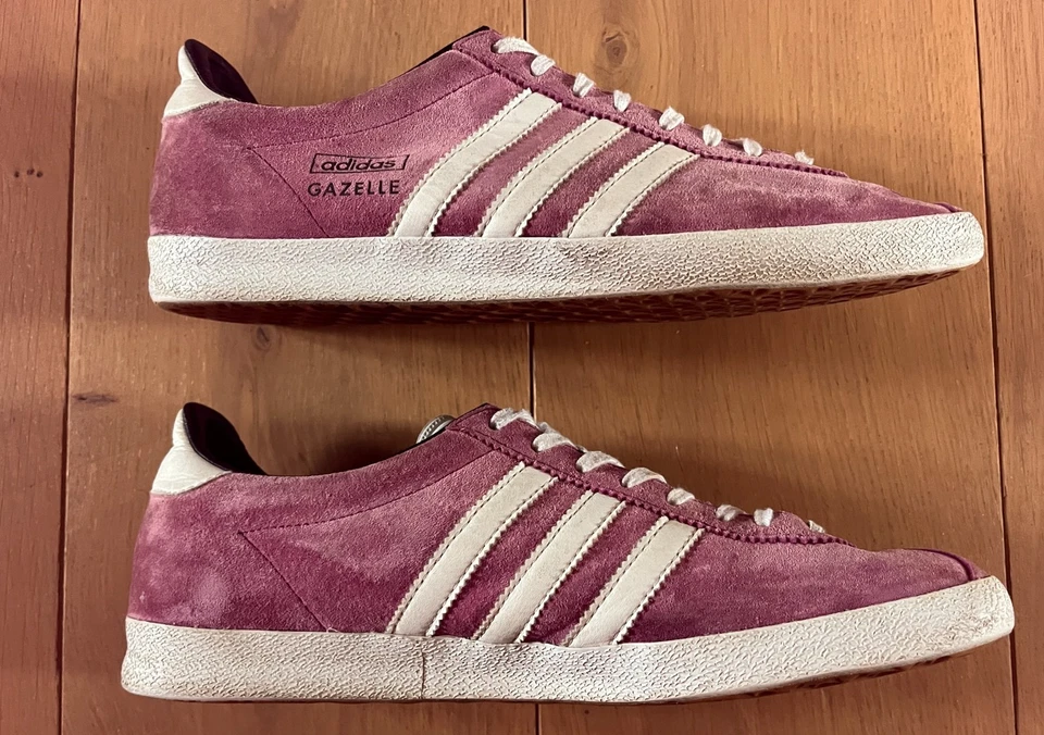 adidas Gazelle ladies pink suede UK8.5 EU42 trainers lace up sneakers shoes - Image 1 of 4