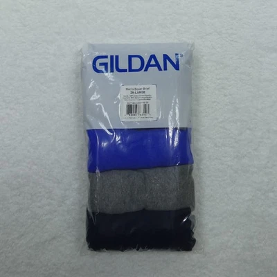 Gildan Underwear Mens 2XL Boxer Briefs Blue Gray Cotton Blend 5 Pairs - Image 1 of 4