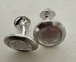 Montblanc Manschettenknopf Rund # 925er Sterling Silber - Bild 1 von 5