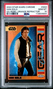 2024 TOPPS CHROME STAR WARS GG3 HAN SOLO ORANGE REFRACTOR /25 PSA 10 POP 2 - Picture 1 of 3