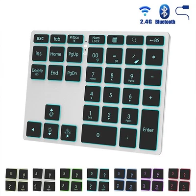 35 Keys Backlit Keyboard Bluetooth-Compatible 2.4G Wireless Triple Mode Keypad - Image 1 of 4