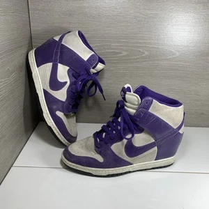 Nike Dunk Sky Hi - Sneakers con zeppa viola e bianca da donna taglia USA 8,5  - Foto 1 di 11