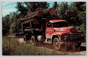 Camión de troncos Michigan Upper Peninsula postal Lucy Gridley - Imagen 1 de 2