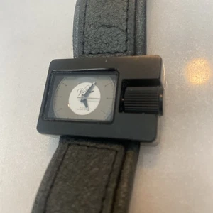 rare Vestal Women's Shortwave Watch. Black Case, Charcoal Leather Band - Picture 1 of 10