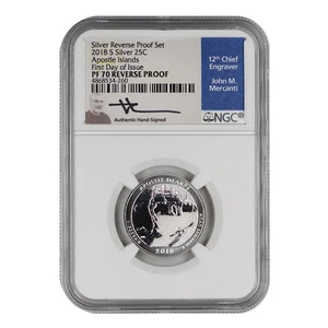 2018-S America the Beautiful Quarter: Apostle Islands NGC PF-70 FDOI Mercanti - Picture 1 of 2