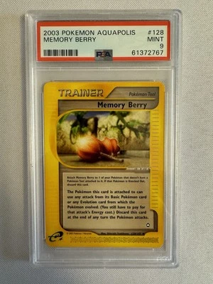 2003 Pokemon - Memory Berry Trainer E Series - Aquapolis 128/147 - PSA 9 MINT! - Image 1 of 4